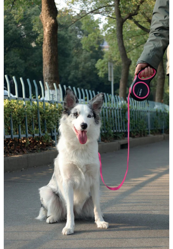 Correa retráctil para perros LIBERTY - Rosa S 3 Metros