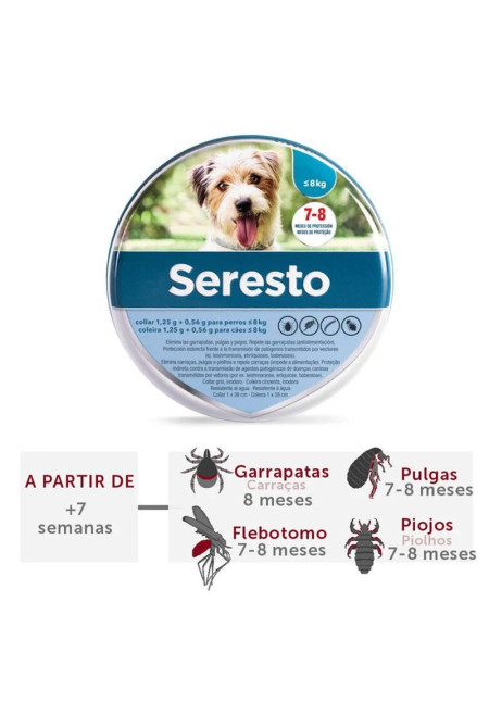 Collar Antiparasitario Seresto 38 cm para perros de menos de 8 kg Collar Antiparasitario Seresto 38 cm para perros de menos de 8 kg