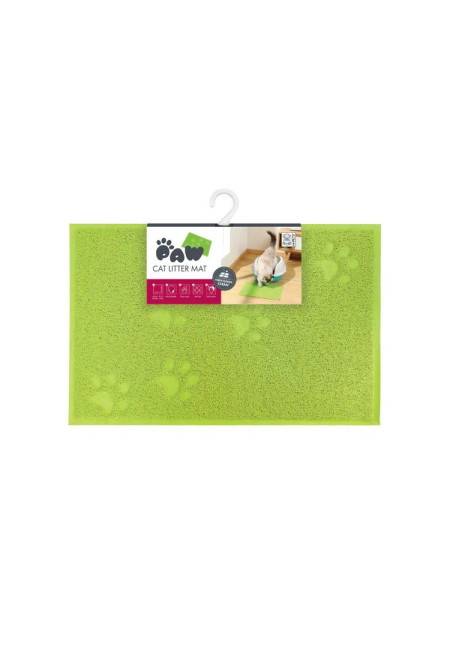 Alfombrilla verde para arenero de gatos 
