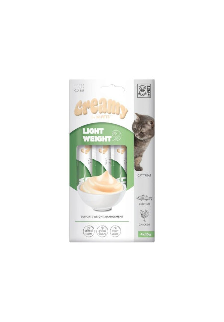 Creamy Cat Treat Light Weight con Bacalao y Pollo 60 Gr