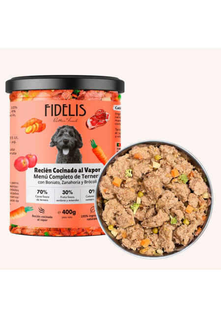 FIDELIS Ternera con boniato, manzana y brócoli (tarro de 400 g) FIDELIS Ternera con boniato, manzana y brócoli (tarro de 400 g)