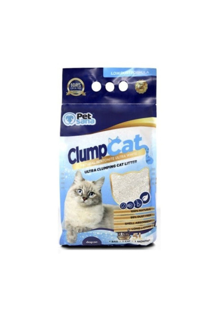 Bentonita natural Clumpcat ultra blanca aglomerante 5L