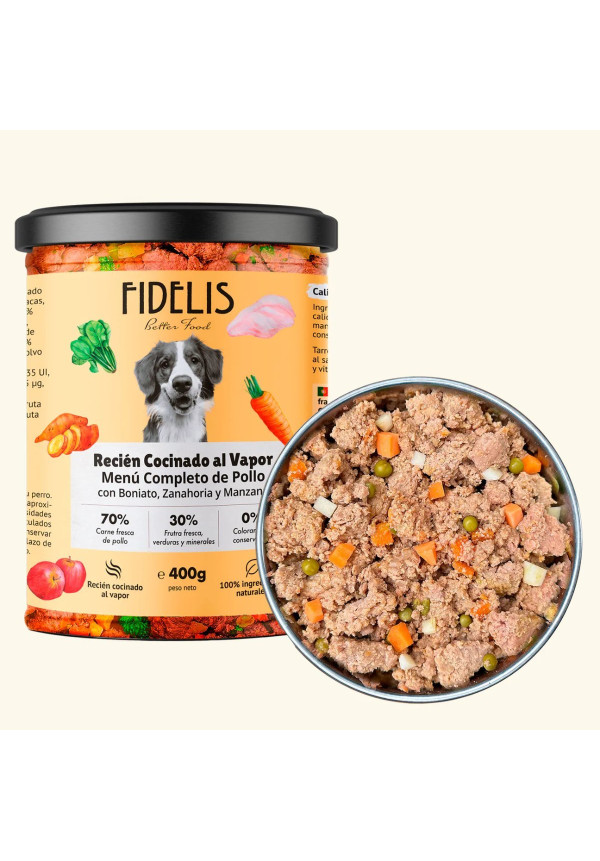 Pollo con boniato, zanahoria y manzana (tarro de 400 g)