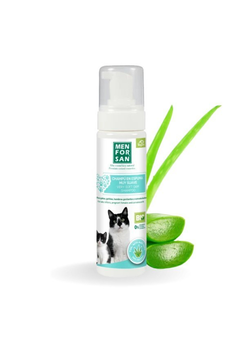 Menforsan Champú en Espuma con Aloe Vera para Gatos 200 ml