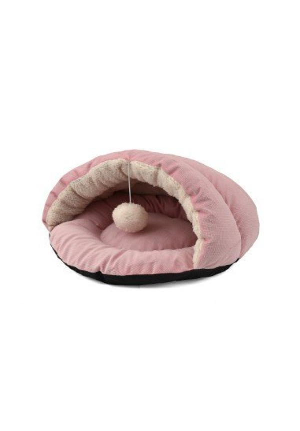 CAMA CUEVA ROSA CON PELOTA 45x43x25cm