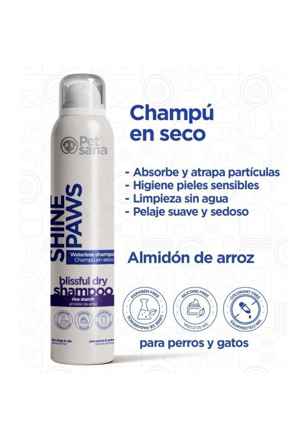 Shine Paws Dry Shampoo 300ml (champú en seco) Pet Sana