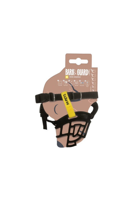 Bozal para perros BARK GUARD negro y amarillo L