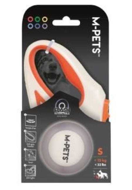 Correa retráctil para perros FLASH color naranja 3 M