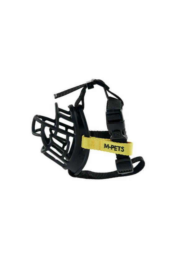 Bozal para perros BARK GUARD negro y amarillo XL