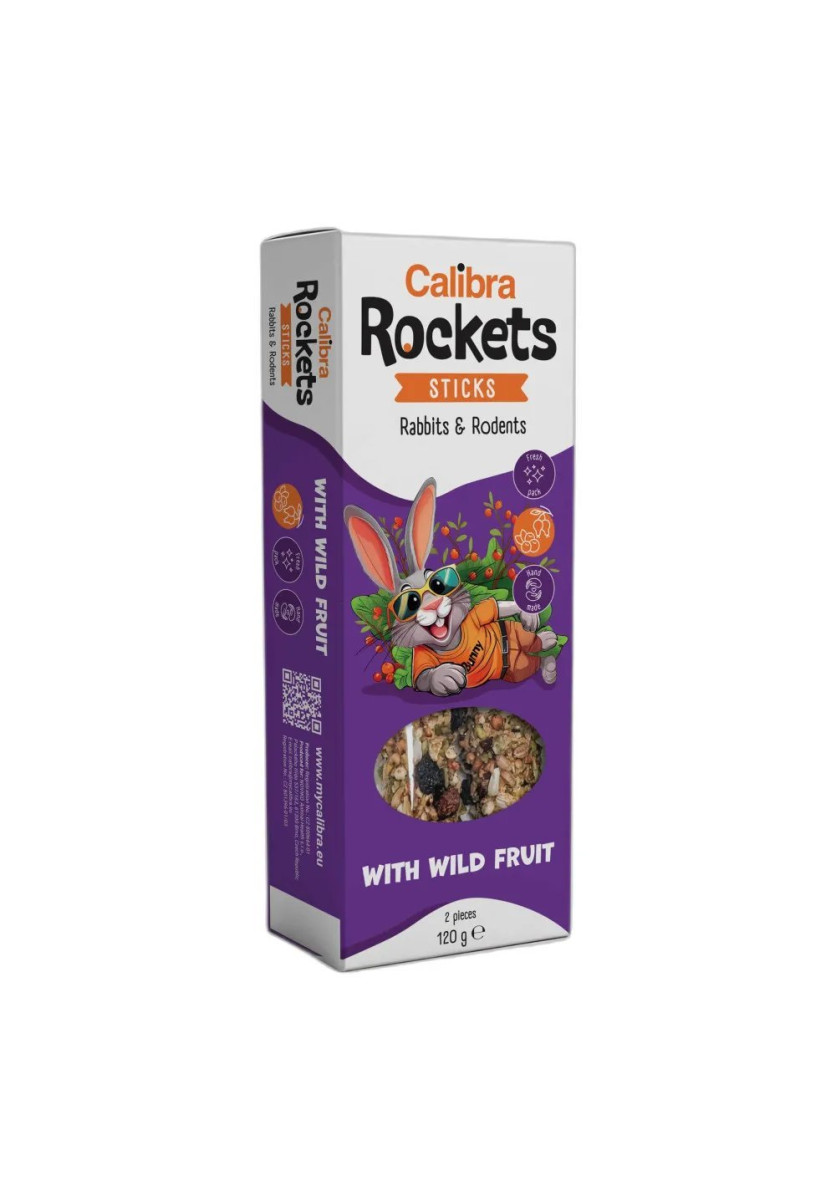Calibra Rockets Sticks de Fruta Silvestre para Conejos y Roedores 120 g