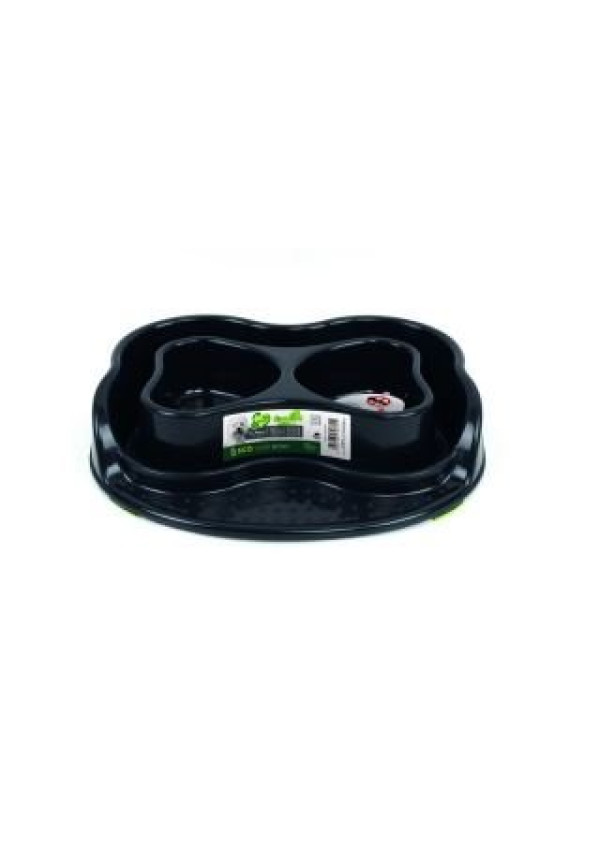 ECO HEART BOWL-COMEDERO DOBLE PLÁSTICO - 2X500ML