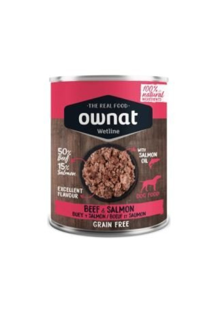OWNAT WETLINE DOG BEEF & SALMON 395 GR LATA OWNAT WETLINE DOG BEEF & SALMON 395 GR LATA