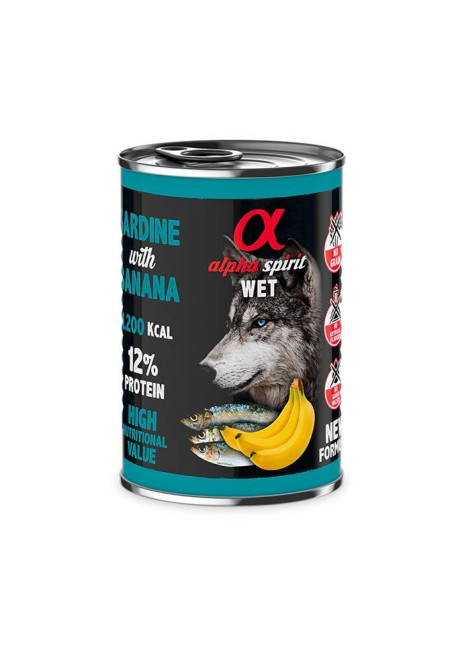 ALPHA SPIRIT Paté de Sardina con Plátano para Perros 400gr