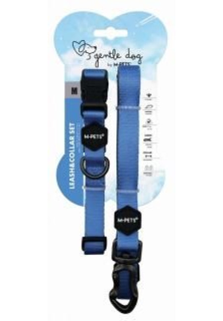 correa y collar GENTLE DOG Azul celeste S correa y collar GENTLE DOG Azul celeste S