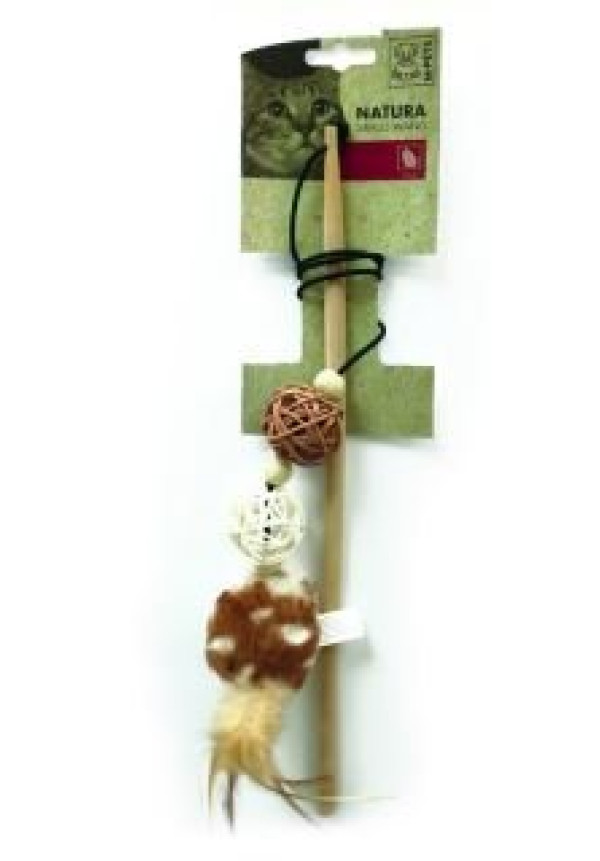 NATURA 3-BALLS WAND- 35 CM, JUGUETE DE GATO
