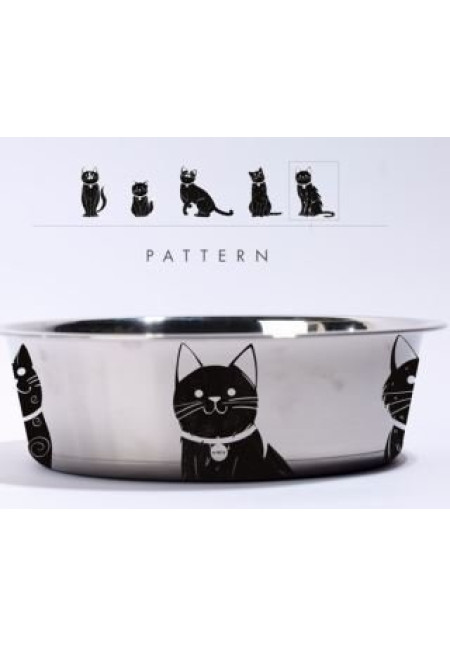 PETJOY COMEDERO ACERO CATFAMILY M - BLANCO & NEGRO 850 ML PETJOY COMEDERO ACERO CATFAMILY M - BLANCO & NEGRO 850 ML