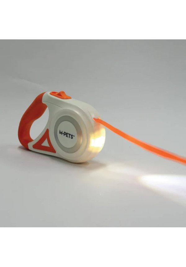 Correa retráctil para perros FLASH color naranja 3 M