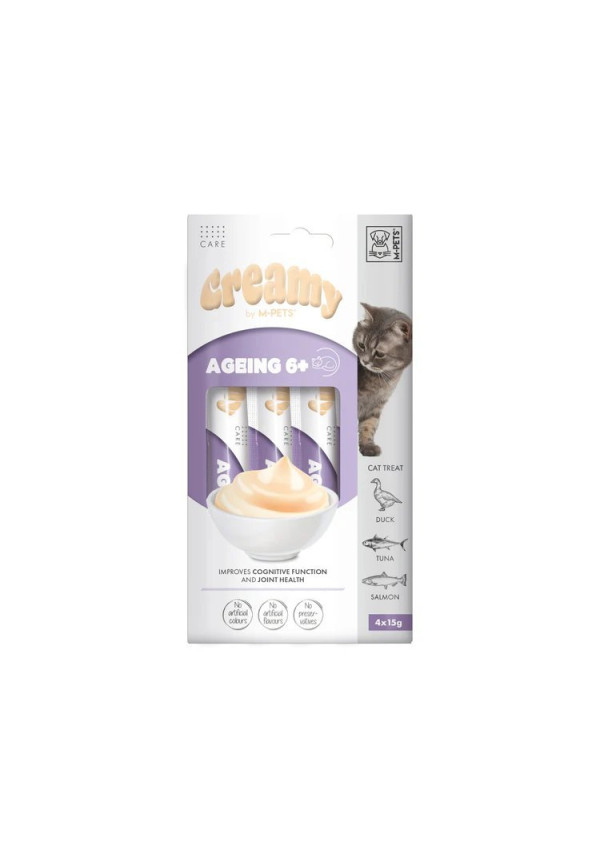 CREAMY CAT 15GX4 AGEING 6+ PATO & ATÚN & SALMON