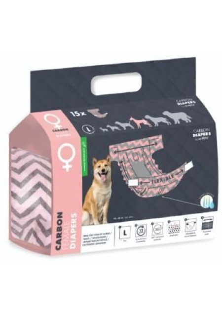 CARBON PAÑALES HEMBRA L - 15 PCS