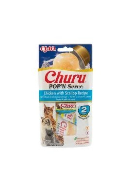 Churu Pop'N Serve Snack en Gelatina de Pollo con Vieiras para Gato