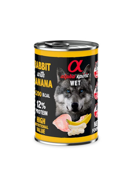 Alpha Spirit Paté de Conejo con Plátano para Perros 400gr