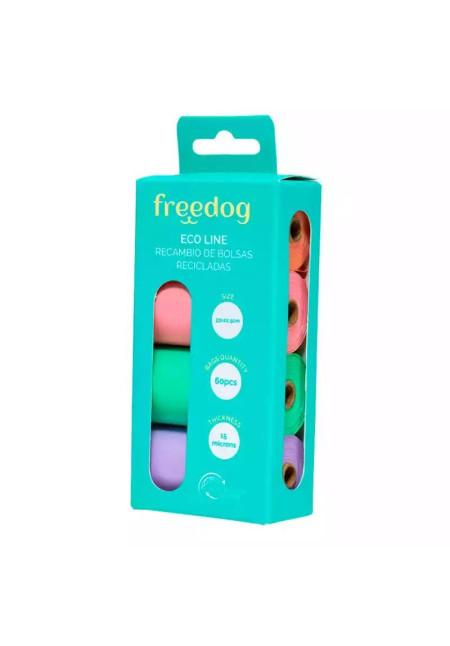 Freedog ECO Recambio Bolsas Colores Pasteles 4 Rollos Freedog ECO Recambio Bolsas Colores Pasteles 4 Rollos