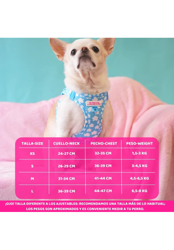 Mypug&co Arnés Body Nubes by Agatha Ruiz de la Prada XS