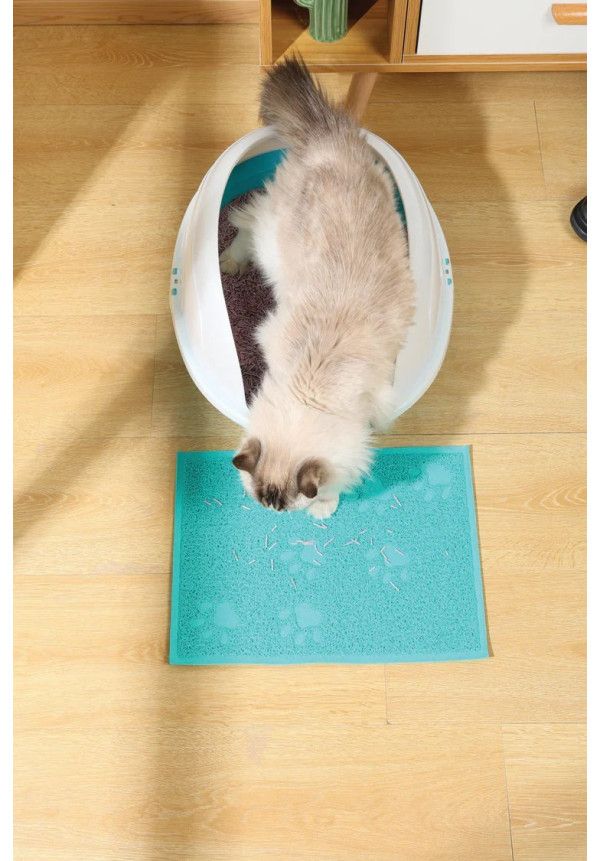 Alfombrilla para arenero de gatos FOOTPRINT azul