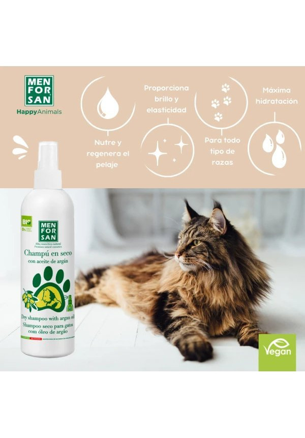 Champú en seco con aceite de argán para gatos 250ml