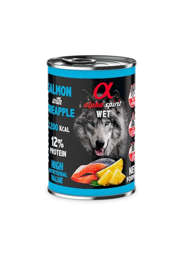 ALPHA SPIRIT Paté de Salmón con Piña para Perros 400gr