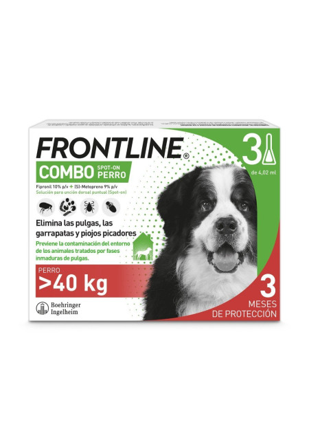 FRONTLINE COMBO Spot-On Perro >40kg ( 3 Pipetas) FRONTLINE COMBO Spot-On Perro >40kg ( 3 Pipetas)