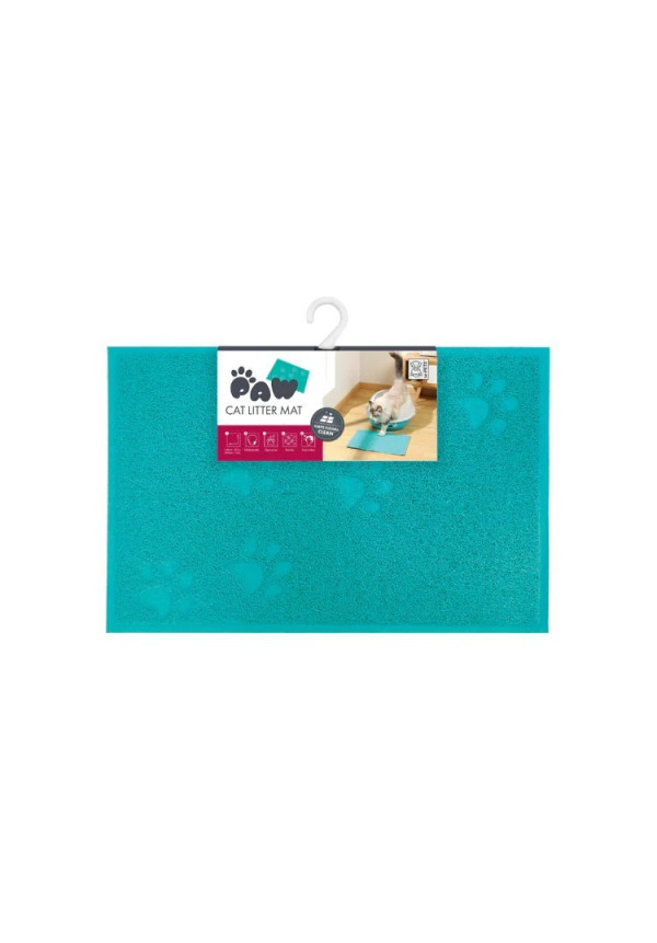 Alfombrilla para arenero de gatos FOOTPRINT azul