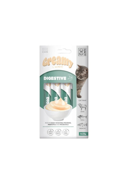 Creamy Cat Treat Digestive con Cordero Atún y Salmón 60 Gr