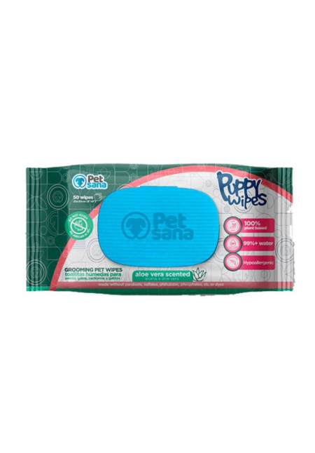 Toallitas Hipoalergénicas PetSana Puppy Wipes Aloe 50ud Toallitas Hipoalergénicas PetSana Puppy Wipes Aloe 50ud