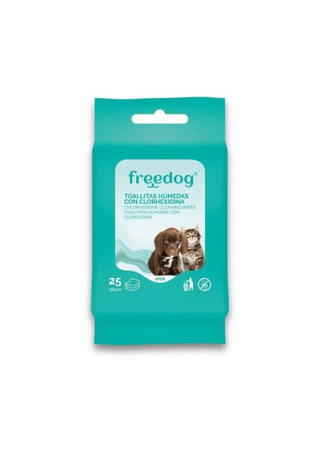 Freedog Toallitas Húmedas pocket Clorhexidina para Perros y Gatos 25 unidades Freedog Toallitas Húmedas pocket Clorhexidina para Perros y Gatos 25 unidades