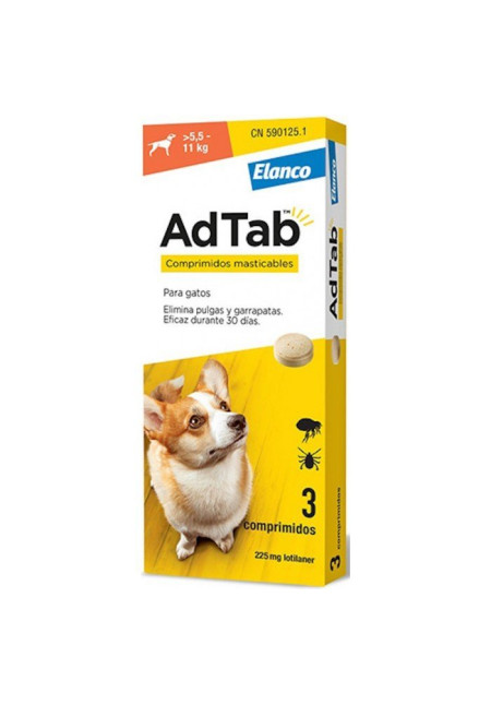 Adtab 225mg 3 Comprimidos masticables Perros 5,5-11kg Adtab 225mg 3 Comprimidos masticables Perros 5,5-11kg