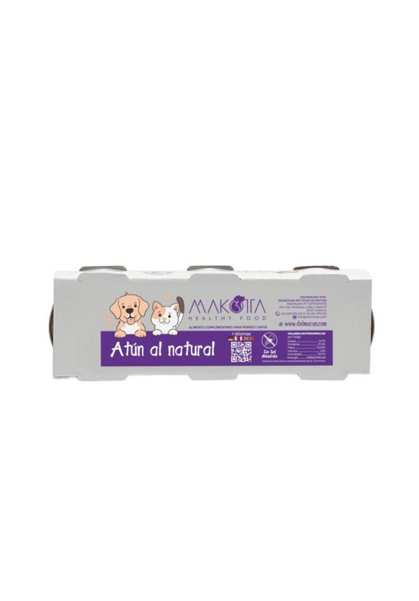Atún cocido con caldo de pescado-sin sal añadida 3 UNIDADES