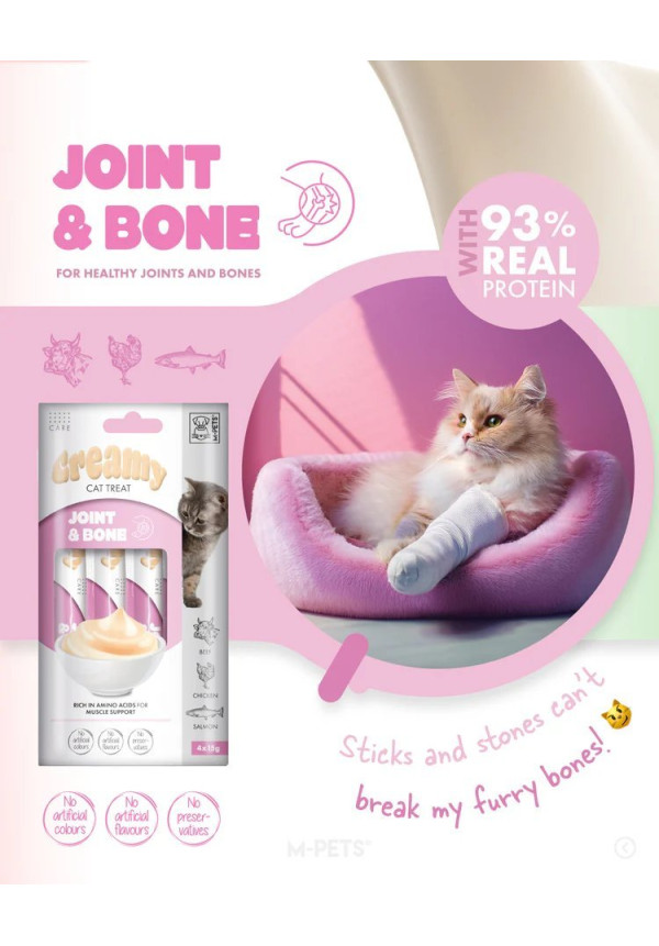 Creamy Cat Treat Joint and Bone Buey Pollo y Salmón 60 Gr