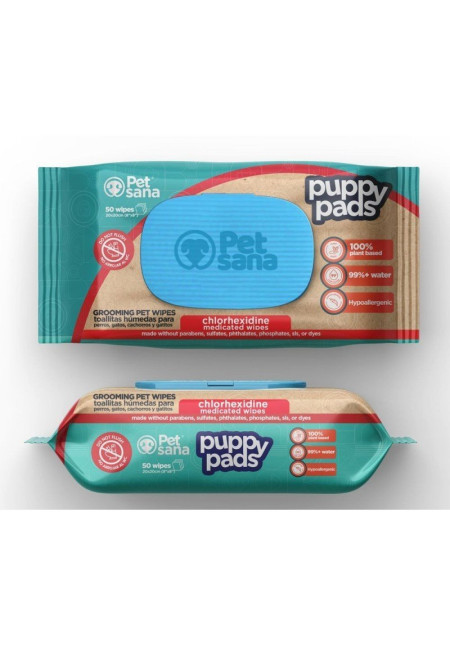 PetSana Puppy Wipes toallitas clorhexidina para perros y gatos