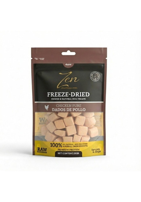 ZEN Freeze Dried Snacks de pollo en dados liofilizado 25GR ZEN Freeze Dried Snacks de pollo en dados liofilizado 25GR