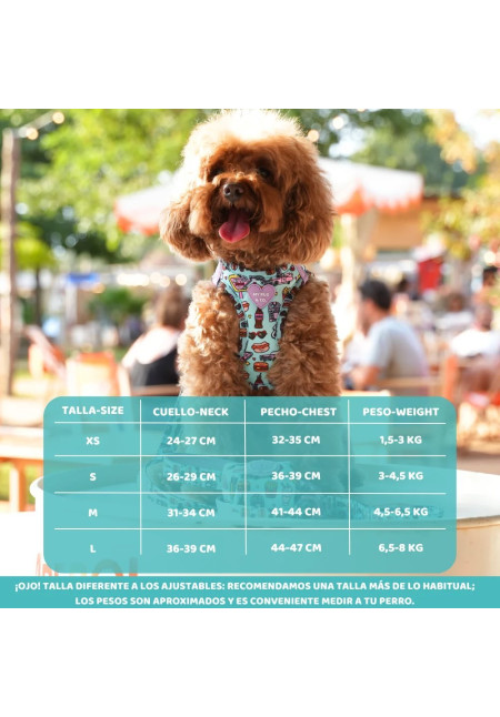 Mypug&co Arnés Body Fast Food M
