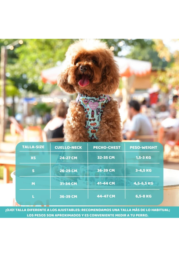Mypug&co Arnés Body Fast Food M