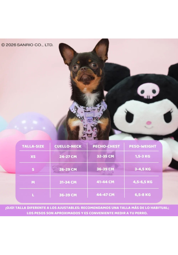 Mypug&co Arnés Body Kuromi XS