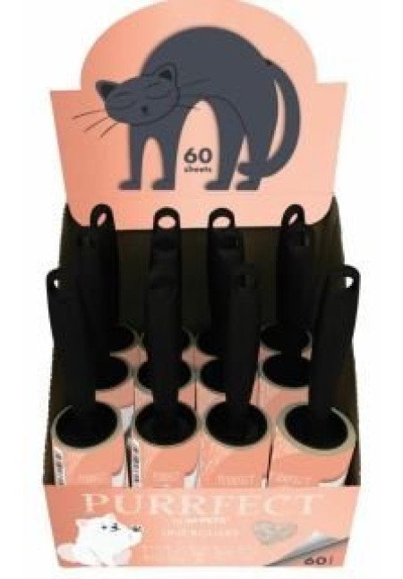 PURRFECT DISPLAY DE 12 RODILLOS QUITAPELOS 60 HOJAS PURRFECT DISPLAY DE 12 RODILLOS QUITAPELOS 60 HOJAS